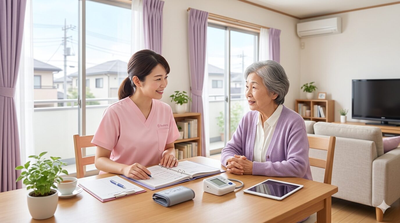 訪問看護師と利用者様のケアイメージ